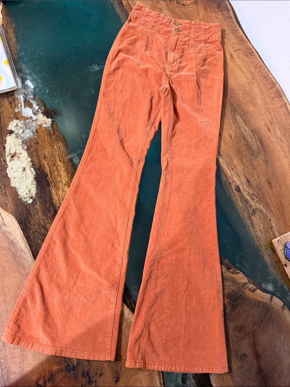 Free People We The Free Jade Cord High Rise Flare Corduroy Pants